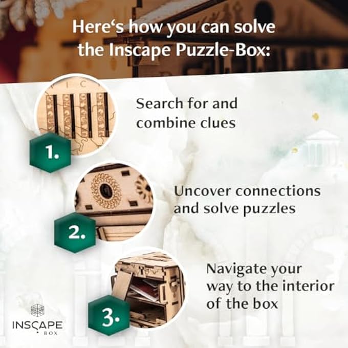 CAESARS RICHES PUZZLE BOX - ESCAPE ROOM IN A BOX FOR ADULTS - 210 PIECE WOODEN PUZZLE BOX WITH HIDDEN COMPARTMENTS - EXPERT LEVEL - AGES 14+ - Image 2